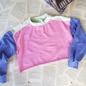 NWOT BEACH RIOT Ava Colorblock Crop Sweatshirt